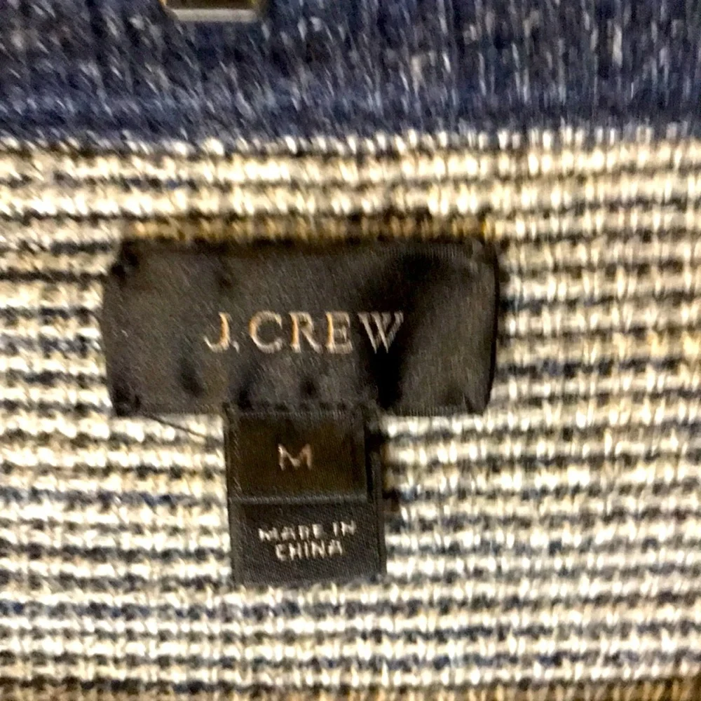 J. Crew sweater size M long sleeves 100% cotton gray blue pullover